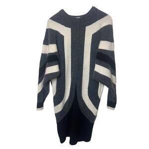 Vintage SEMPLICE Lambswool Angora Sweater Dress Sz XS / Small White Black